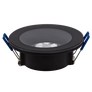 Ceiling downlight frame, round, black, fixed, IP44, aluminuim and glass