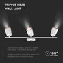 18W Led Wall Lamp Triple Head 3000K White