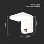 20W LED Wall Light Sensor White Body Square 4000K IP65