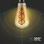 LED Bulb - 4.8W Filament E27 ST64 Amber Cover Curve Shape 1800K