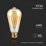 LED Bulb - 4.8W Filament E27 ST64 Amber Cover Long Shape 1800K