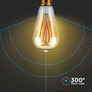 LED Bulb - 4.8W Filament E27 ST64 Amber Cover Long Shape 1800K