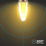 LED Bulb - 2W Filament E14 Amber Art Candle 1800K