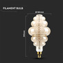 LED Bulb - 8W Double Filament E27 S200 Smoky Dimmable 2000K
