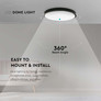 18W LED Dome Light Round Black Frame 3000K IP44
