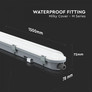 LED Waterproof Fitting M-SERIES 1500mm 48W 6400K Milky Cover 120LM/W