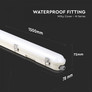 LED Waterproof Fitting M-SERIES 1500mm 48W 6400K Milky Cover SS Clip 120LM/W