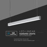 LED Linear Light SAMSUNG CHIP - 40W Hanging Suspension Silver Body 4000K 1200x50x65mm