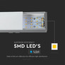 LED Линейно Осветление SAMSUNG ЧИП - 40W Висящо Сиво Тяло 4000К 1200x50x65mm SKU 21384 V-TAC