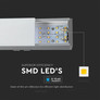 LED Linear Light SAMSUNG CHIP - 40W Hanging Suspension Silver Body 4000K 1200x50x65mm