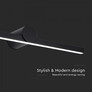12W LED Лампа Осветител За Огледало Черен 3000К SKU 405831 V-TAC