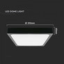 24W LED Dome Light Square Black Frame 4000K IP44