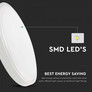 18W LED Dome Light Round Microwave Sensor White Frame 4000K IP44