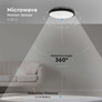 18W LED Dome Light Round Microwave Sensor Black Frame 4000K IP44