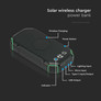 30000mAh Solar Wireless Charger Power Bank Black