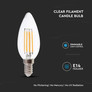 LED Bulb - 5.5W Filament E14 Dimmable Clear Cover Candle 4000K