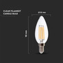 LED Крушка E14 5.5W 4000K Кендъл Filament Димиращ SKU 7807 V-TAC