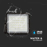 6W LED Solar Floodlight 6400K Replaceable Battery 3m Wire Black Body