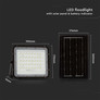 6W LED Solar Floodlight 6400K Replaceable Battery 3m Wire Black Body