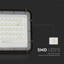6W LED Соларен Прожектор 4000K Сменяема Батерия Черно Тяло SKU 7822 V-TAC