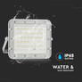 10W LED Solar Floodlight 4000K Replaceable Battery 3m Wire White Body