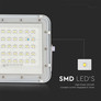 10W LED Соларен Прожектор 4000K Сменяема Батерия Бяло Тяло SKU 7842 V-TAC