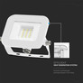 LED Прожектор 10W 4000K SAMSUNG ЧИП Бял PRO-S SKU 10012 V-TAC