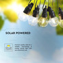 Соларна поредица от крушки 0.5W 3000K 12м с дистанционно SKU 7804 V-TAC