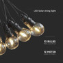 LED Solar String Light 0.5W Bulb 12m. With Remote Control