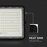 20W LED Соларен Прожектор 6400K Сменяема Батерия Черно Тяло SKU 7827 V-TAC