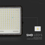 30W LED Соларен Прожектор 6400K Сменяема Батерия Черно Тяло SKU 7829 V-TAC