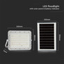 15W LED Solar Floodlight 4000K Replaceable Battery 3m Wire White Body