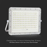 20W LED Соларен Прожектор 4000K Сменяема Батерия Бяло Тяло SKU 7846 V-TAC