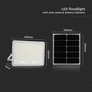 30W LED Solar Floodlight 6400K Replaceable Battery 3m Wire White Body