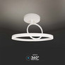 38W LED Designer Ceiling Light White 500*200MM Double Round 3000K