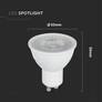 LED Крушка GU10 6.5W 3000K 110 градуса SAMSUNG ЧИП SKU 21192 V-TAC