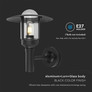 E27 Wall Lamp Holder Clear Glass Matt Black Body