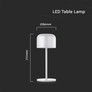 LED Table Lamp 2200mAH Battery D86*H210mm Black Body IP54 3000K+6000K