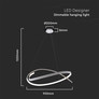 48W LED Designer Hanging Light 800*1200MM Triac Dimmable 3000K White