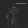 LED Table Lamp 800mAH Battery 120*220 3IN1 Black Body