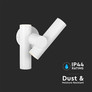 2x2.6W 2 Way Spot Wall Light 3000K White Body IP44