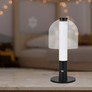 LED Table Lamp 1800mAH Battery 140*300 3in1 Black+Transparent Glass Body