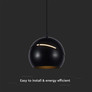 8.5W LED Hanging Lamp Φ180 Black Body 3000K