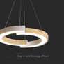 32W LED Designer Hanging Lamp (43*100) 4000K White Body Whit Wood