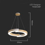 32W LED Designer Hanging Lamp (43*100) 4000K White Body Whit Wood