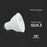 LED Крушка GU5.3 MR16 6W 6400K 38 градуса SAMSUNG ЧИП SKU 21209 V-TAC