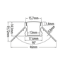 Алуминиев профил за гипсокартон 3 м външен ъгъл 13 мм КОД APG333 Ultralux