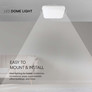 24W LED Dome Light Square White Frame 4000K IP44