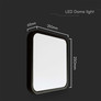 18W LED Dome Light Square Black Frame 4000K IP44