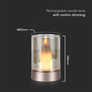 3W LED Candle Table Lamp 3000K Champagne Gold + Amber Glass